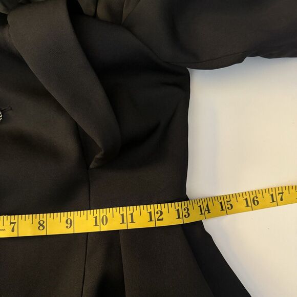 AEL Vintage Embellished Blazer Dress XS Black A-Line Notched Collar Cocktail - Picture 14 of 15